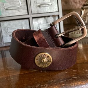 ZEO-PRO BOLPK-KIDS SMALL GENUINE FULL GRAIN LEATHER BELT KIDS